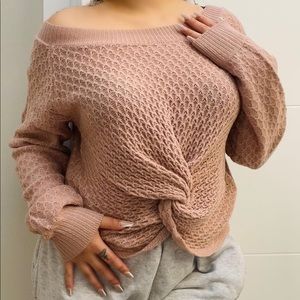 Mauve cable knit knot sweated